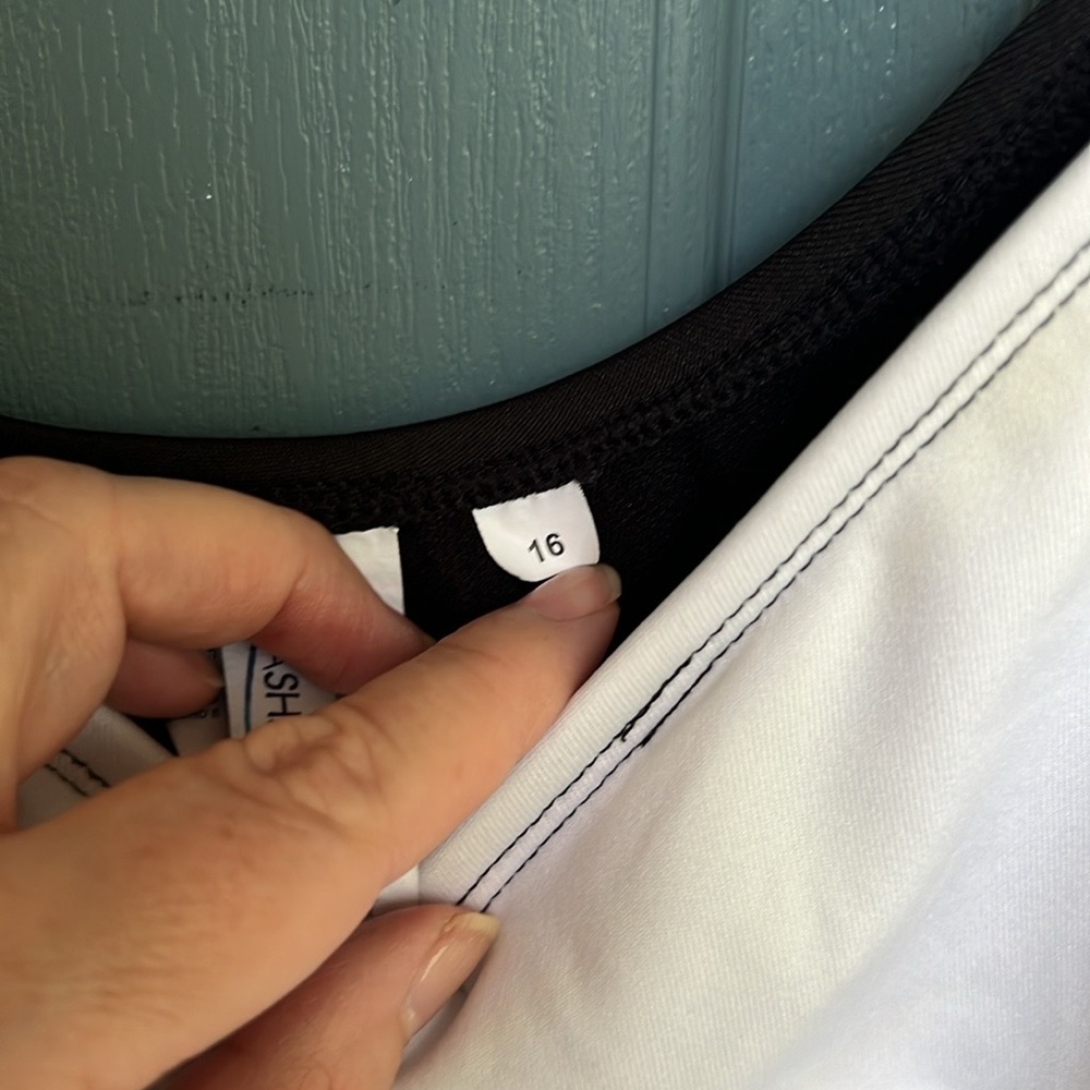 Women’s Two-Tone Black and White Swim Dress - Picture 7 of 9
